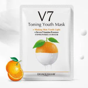 BIOAQUA V7 Orange Face Mask Fruit Essence Facial Mask 30gm Thailand