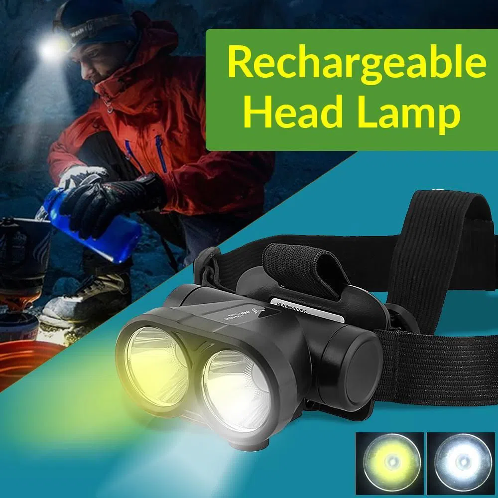 Yage Dual Mode Double Bulb Rechargeable Head Lamp