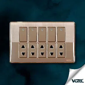 VGTEC - 5 gang socket with switch (Platinum series)