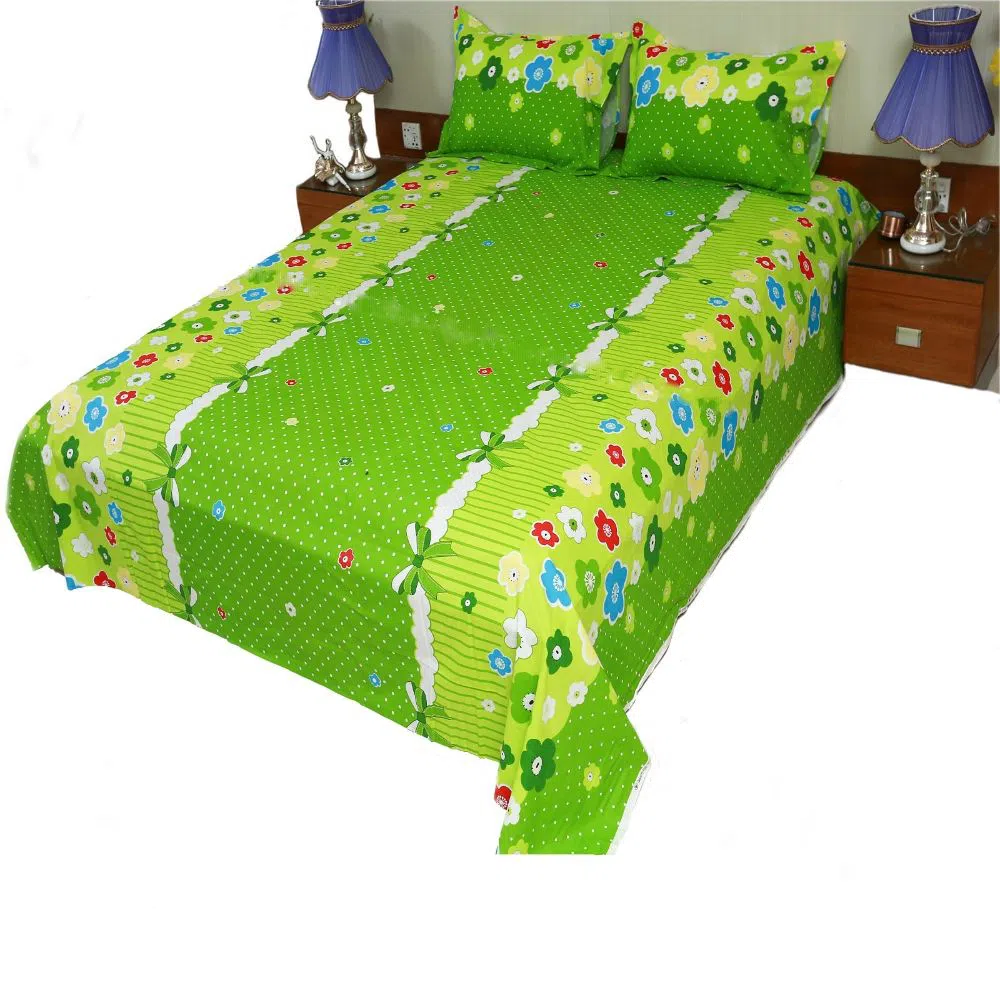 Cotton Double Size Bed Sheet with 2 Pillow Covers