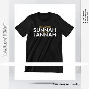 Premium Half Sleeve T-shirt Sunnah Jannah (Black)