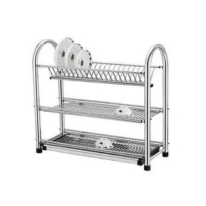 3-Tier Dish Drying Rack Dish Drainer Kitchen Stainless Steel Storage Shelf