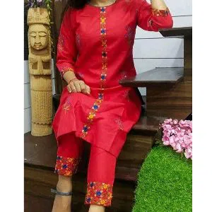 Unstitched Long Indian Linen Two Piece Kurti (Misti)