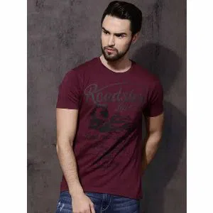 High Quality Cotton Half Sleeve T-shirt - Dark Maroon 