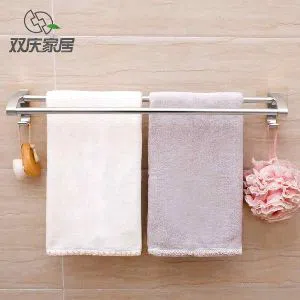 Double Towel Rack (Silver) Magic Sticker