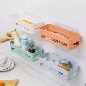 Plastic Bathroom Kitchen Corner Storage Rack Organizer Shower Shelf