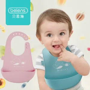 Cute Infants Waterproof Kids Apron Feeding Baby Silicone Bibs Pick Rice Pocket