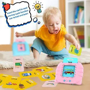 LAFEINA Words Card Reading Learning Machine with Many Cards, Early Educational Toy for Preschool, Kindergarten (Multi-color)