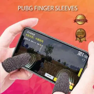 1 Pair Breathable Mobile Finger Sleeve Press Trigger Game Controller Sweatproof Gloves for PUBG Mobile Gaming