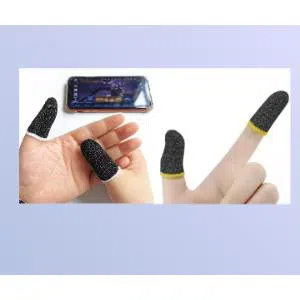 PUBG Finger Sleeves (Muja) - Black Colour / Gaming Finger Thumb Sleeve Gloves 4pcs
