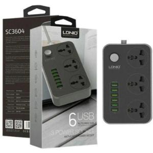 LDNIO ইলেকট্রিকাল সকেট এক্সটেনশন পাওয়ার - 6 USB Charger Port and 3 Sockets 