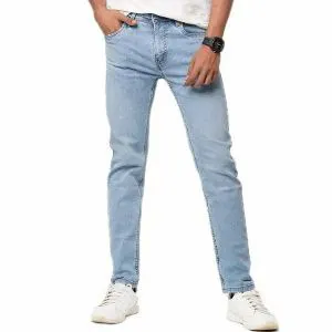 Semi Narrow Classic Fit Basic Denim Jeans Pant for Men