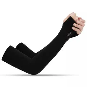 Lets Slim Hand Sleeves UV Outdoor Sports Sun Protection Black Color