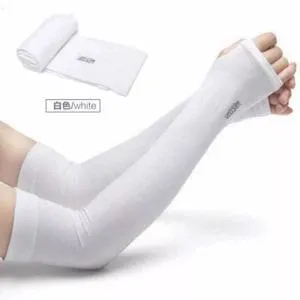 Hand Sleeves UV Outdoor Sports Sun Protection White Color