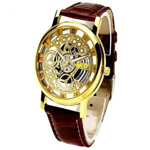 Artificial Leather Analog Watch for men