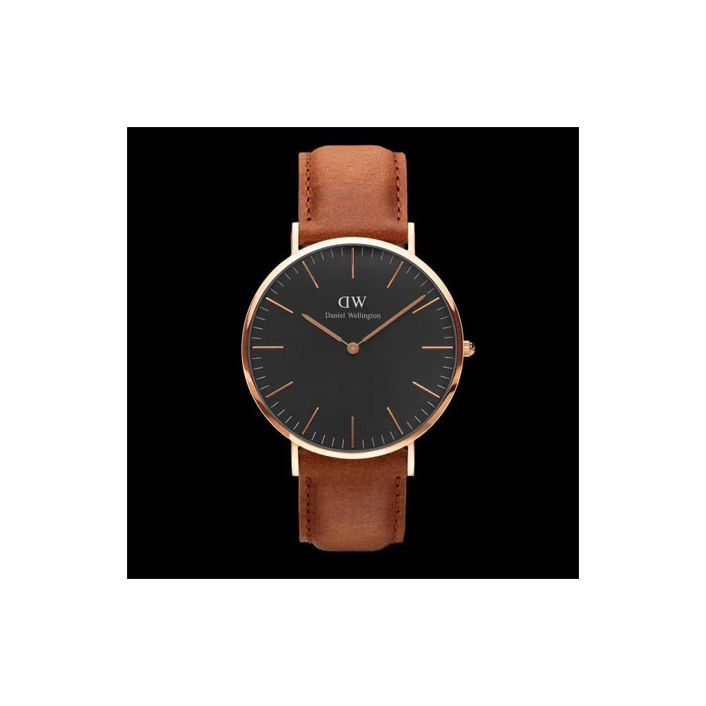 DW PU Leather Analog Fashion Watch For Men Black (Copy)