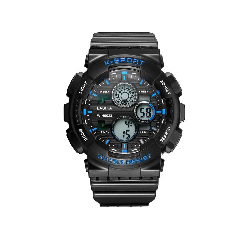  Original LASIKA 100% Waterproof Water Resistance/ Waterproof Watch, Lasika W-H9023 Silicon Digital Watch for Men With Lasika Box - Black