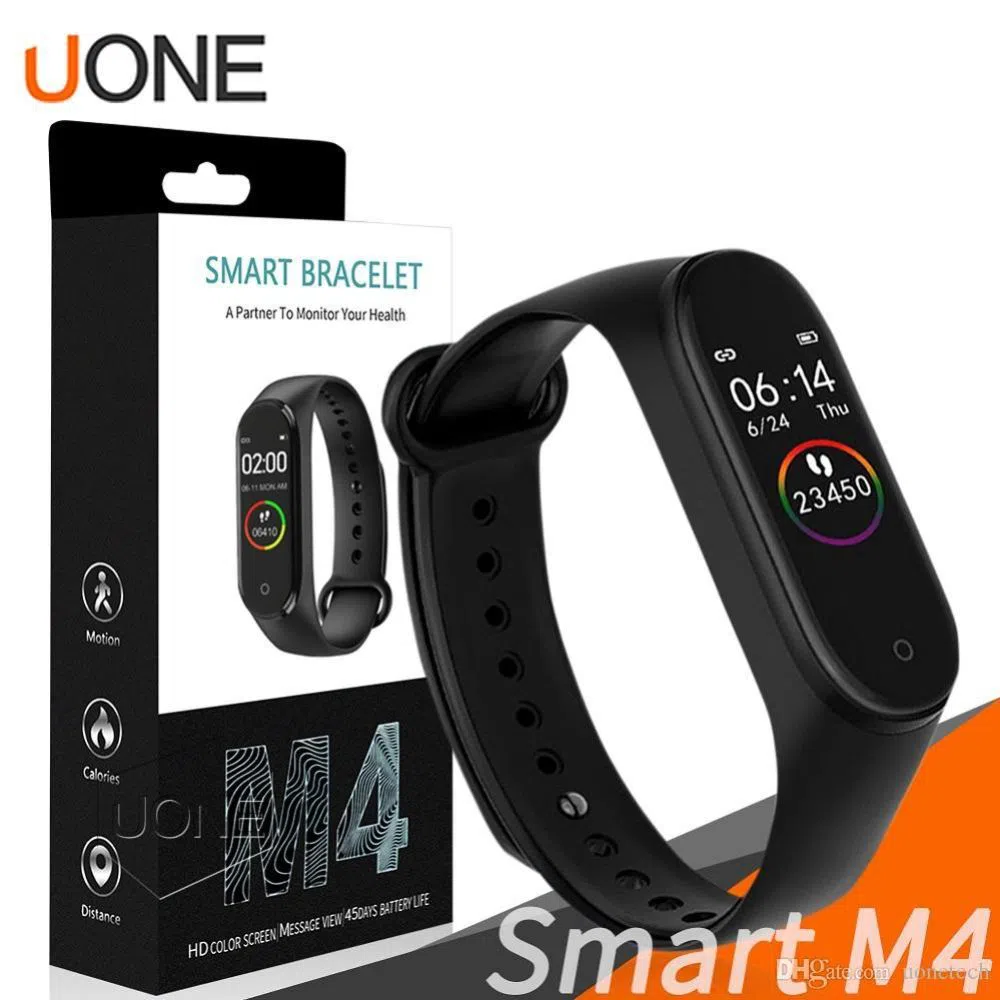 M4 Fitness Bracelet OLED Color Touch Screen Smart Wristband Global Version - Black