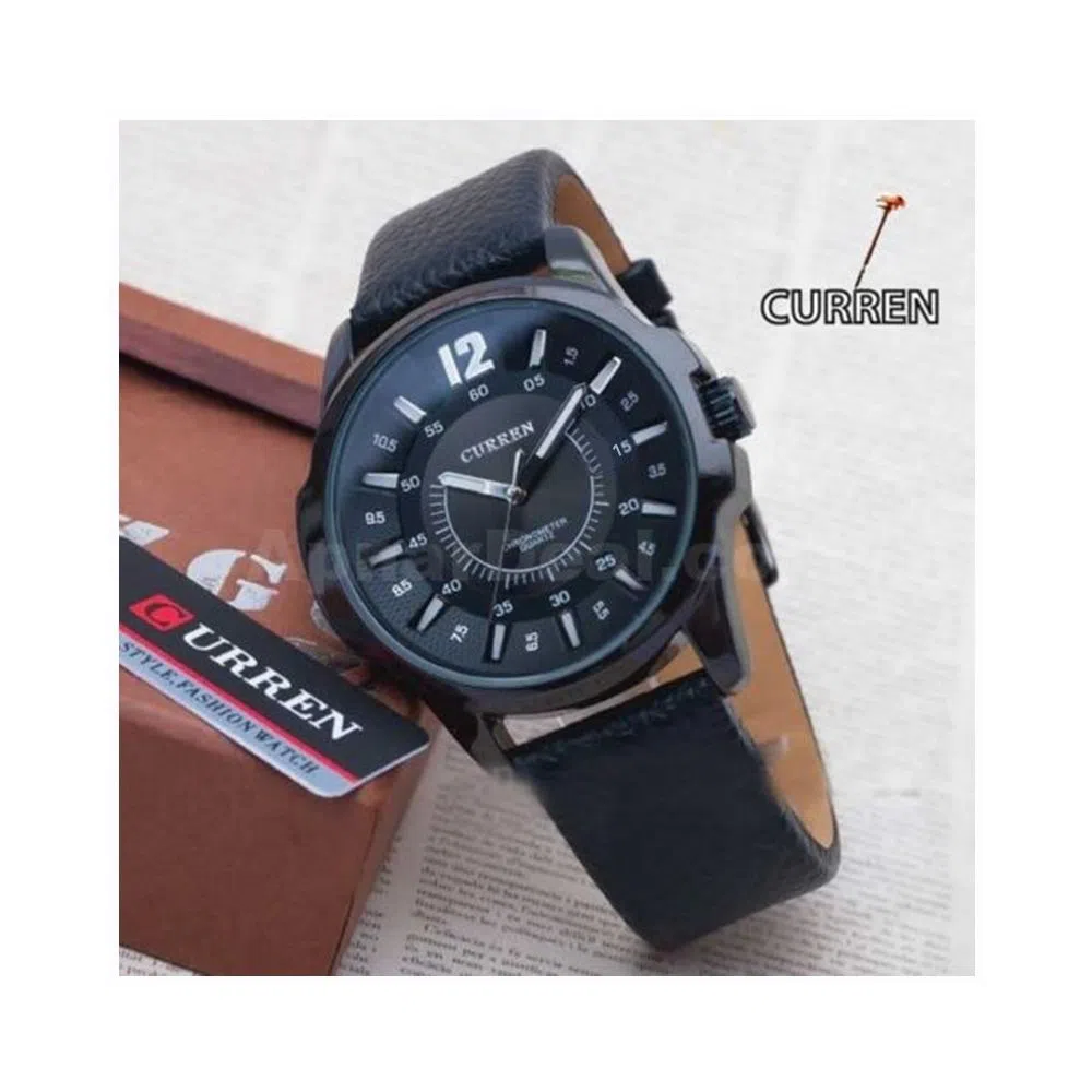 CURREN 8123 PU Leather Analog Watch for Men