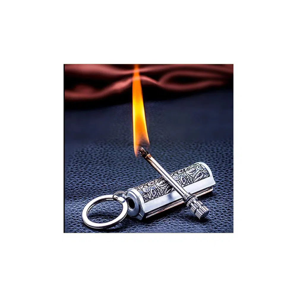 Portable Outdoor Survival Safety Tool Metal Retro Match Flame Lighter