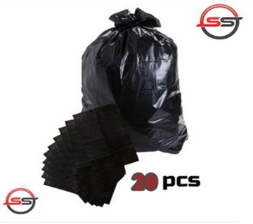 18 X 24 inch 20 pcs High Quality Black Plastic Garbage Bag Trash Bag Waste Bag Disposable storage PVC poly polythene moyla felar bag