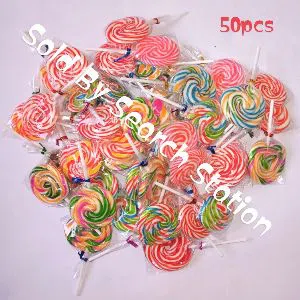 50pcs Rainbow Lollipop Multicolor LolyPop Candy 50pcs 1Pack