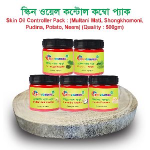 Skin Oil Controller Pack (Multani Mati, Shongkhomoni, Pudina, Potato, Neem) 500gram - BD
