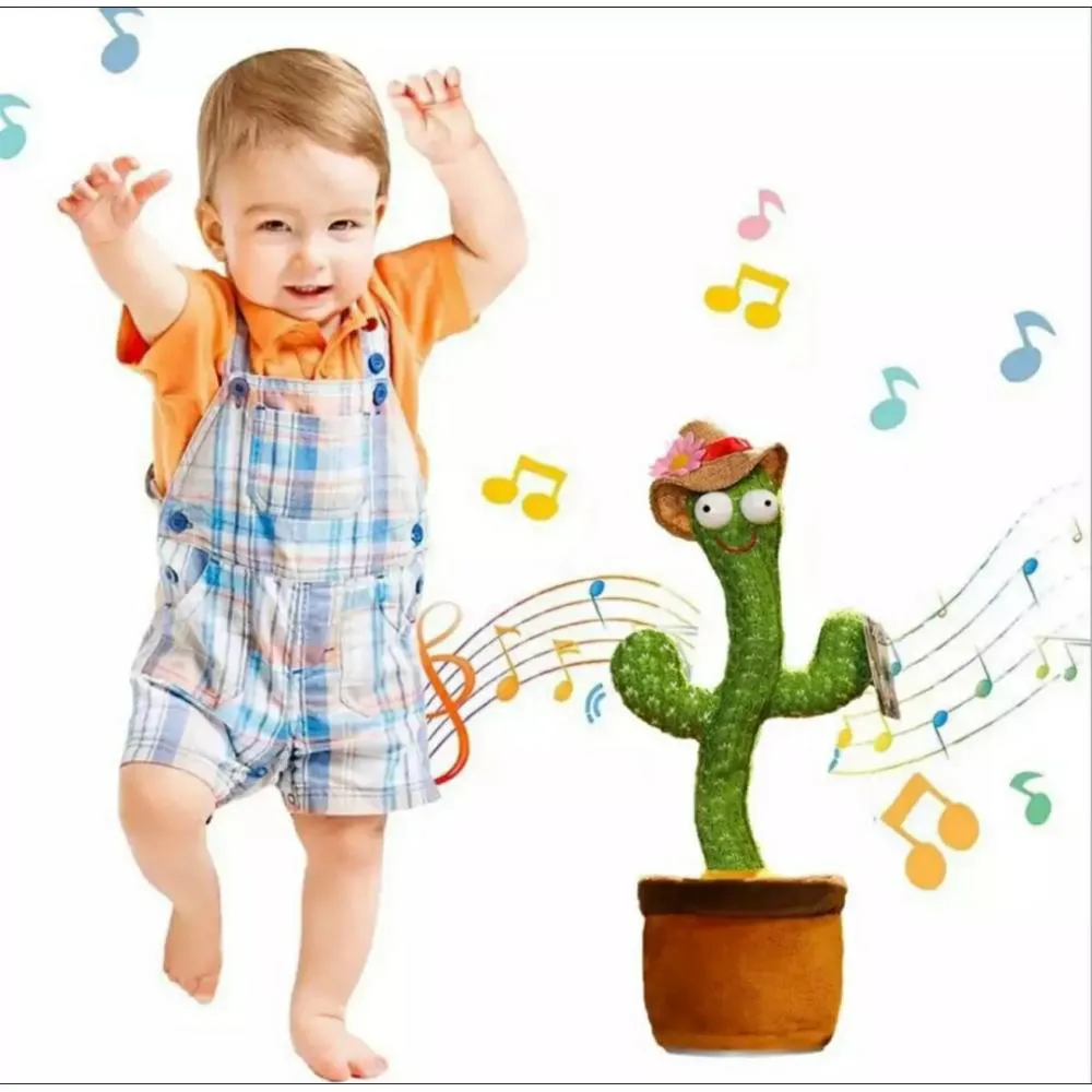 Dancing Cactus Plush Shake Toy with Song & Dance Early Education Birthday Gift for Kid baby