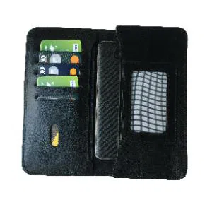 Leather Long Wallet Cum Mobile Cover(EL-624) Black