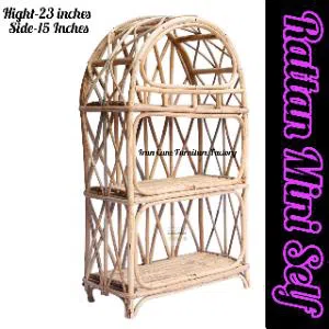 Rattan /Cane Mini Self For Home Handcrafted Self Model-01
