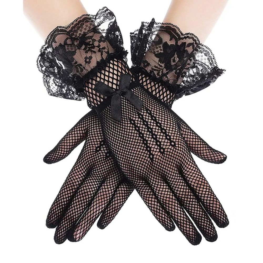 Women Fishnet Lace Fashion Bride Gloves