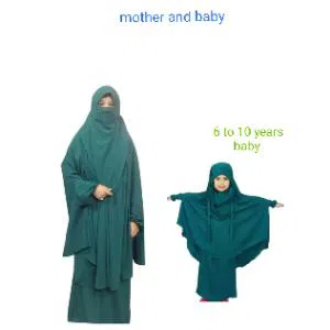 mother and baby 2 peaces full set matching khimar borka