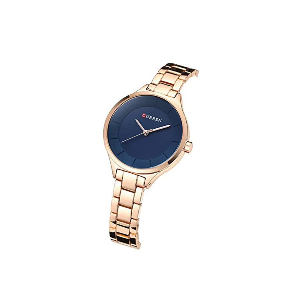 CURREN 9015 Rose Gold Stainless Steel Watch For Women