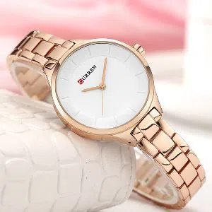 CURREN 9015 Rose Gold Stainless Steel Watch For Women