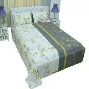 Cotton Double Size Bed Sheet With Pillow Covers