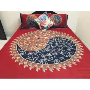 Cotton Double Size Bed Sheet With Pillow Covers