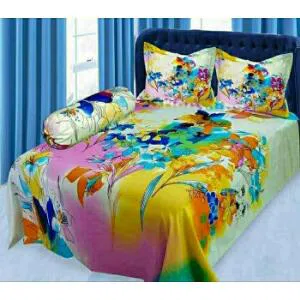 Cotton Double Size Bed Sheet With Pillow Covers