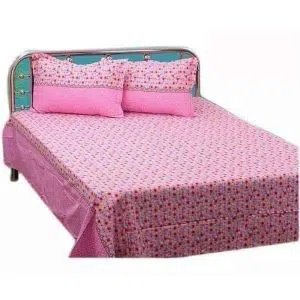 Cotton Double Bed Sheet With Two Pillow Covers