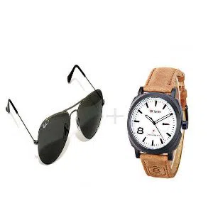 combo-of-curren-watch-rayban-sunglasses
