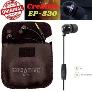 Original Creative EP-530 in-Ear | High Bass Headphone | Microphone | Leather Pouch