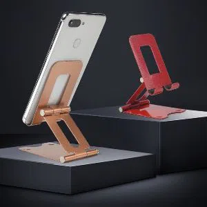 Dual Hinge Alloy Metal Mobile Stand  Double Folding  Strong