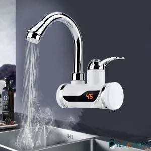 Electric Instant Hot Water Tap With Hand Shower, Digital Display Tankless Electric Faucet, Digital Bathroom Heater (Wall Mount)