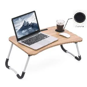 Smart Multi-Purpose Portable Laptop Table, Study table, Bed Table, Breakfast Table with Dock Stand and Foldable/Ergonomic & Rounded Edges/Non-Slip Leg