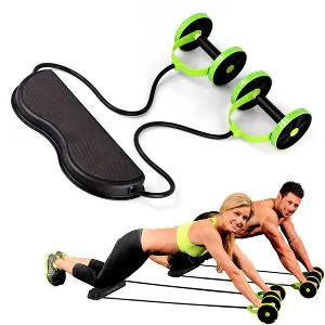 Home Gym Revoflex Xtreme Pull Rope Plastic Waist Expander Spring Exerciser Abdominal Wheel