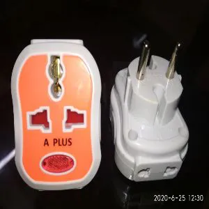 3 Pin orange Multi Socket converter
