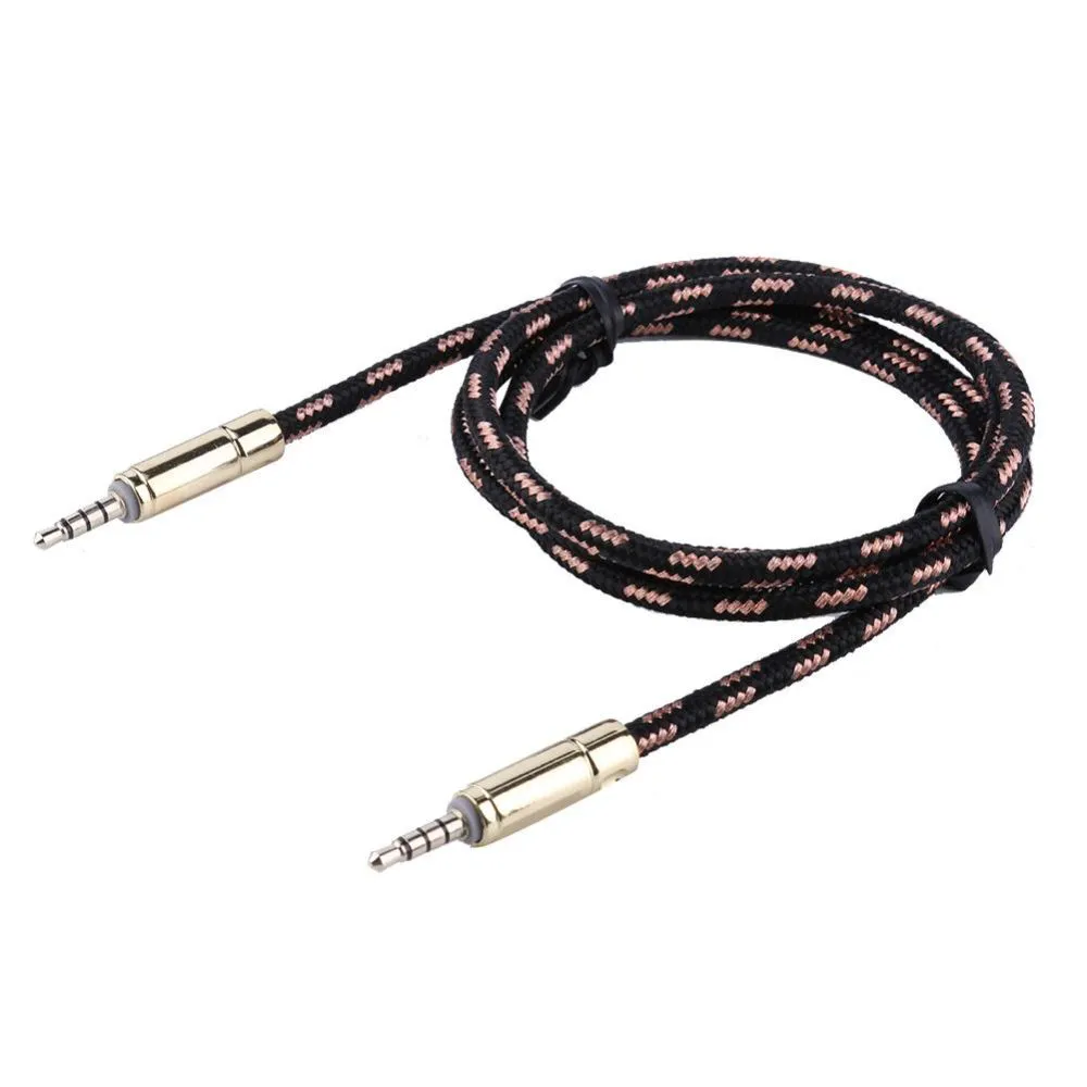 3.5mm Male to Male Braided Audio Cable AUX Cord for MP3 Car Stereo Speaker