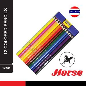 Horse Color Pencil Paper Box (12Colors) H-2080/12 - 12pcs