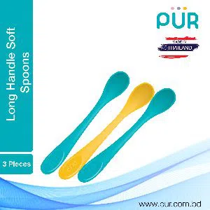 Pur Long Handle Spoons Green & Yellow - Pack of 3 - (5914) - M