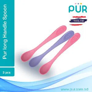 Pur Long Handle Spoons Pink & Purple - Pack of 3 - (5914) - M