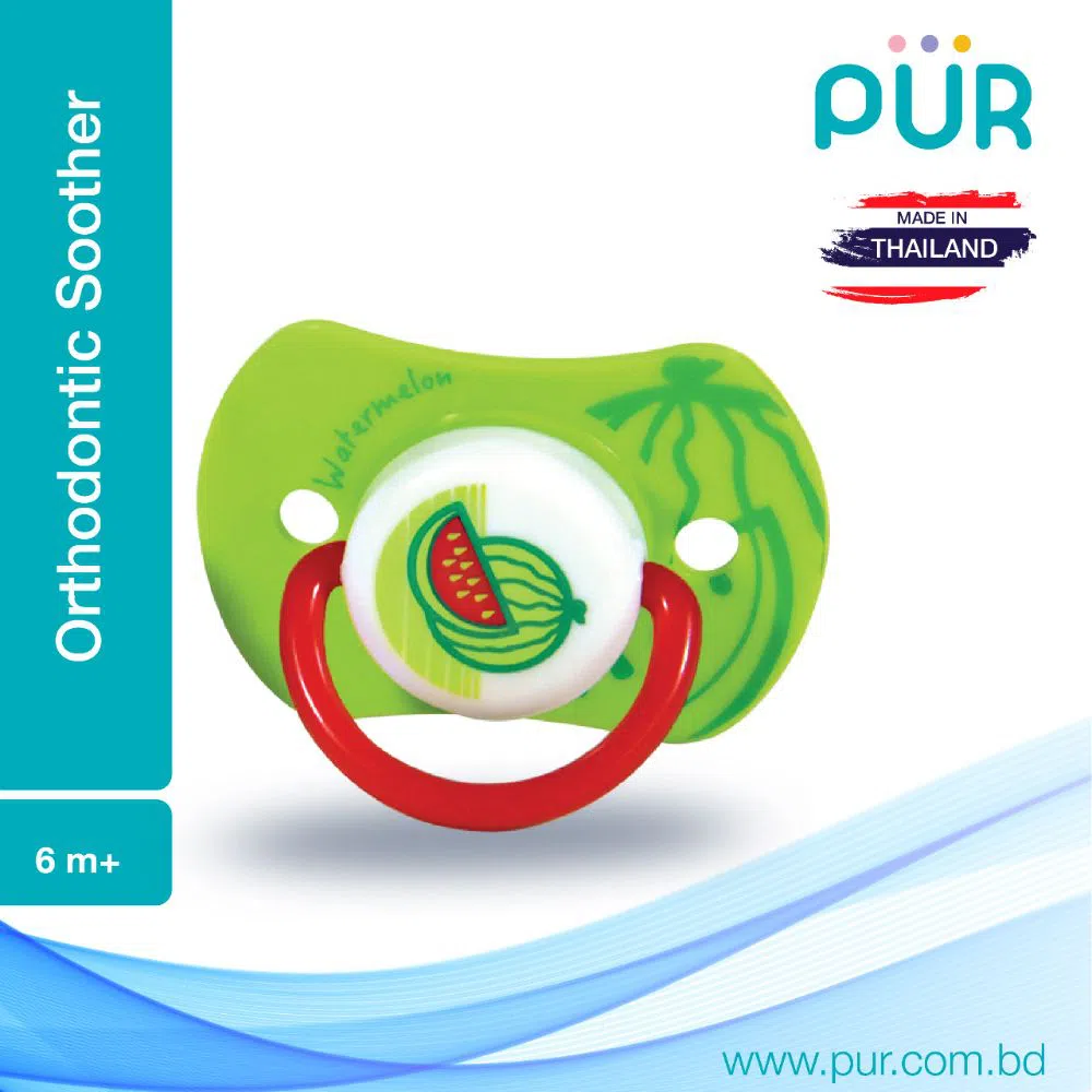 Pur Orthodontic Silicon Soother (6m+) (Green) - (14029)